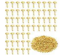 SYEYCW 300 Pezzi Metallo Fermacampioni Piccoli, 8 x 16mm Fermacampioni Piccoli, Mini Scrapbooking Brads, Chiodi ad Angolo a Due Gambe, Oro Ferma Fogli Rotondi di Carta, per Scrapbooking DIY