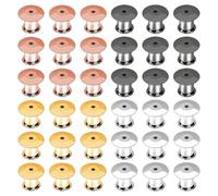 SYEYCW 36 Pezzi Perni di Bloccaggio, Metallo Chiusura a Pernodi Ricambio, Senza Bisogno di Attrezzi, Chiusura per Spille di Bloccaggio per Gioielli, Spille, Targhette, Artigianato, Fai Da Te, 4 Colori