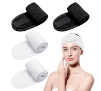 SYEYCW 4 Pezzi Fascia Capelli Skincare, Fascia per Capelli Donna, Fascia per Il Trucco, Regolabile Spa Fascia, Fascia Skincare per Capelli Riutilizzabile, per Doccia per Donna,Trucco, Yoga Sport