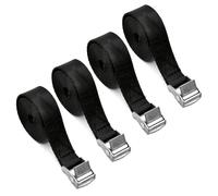 SYEYCW 4 Pezzi Nero Cinghie di Fissaggio, 1M x 20mm Cinghie Regolabile, Cinghia di Ancoraggio Tensione con Fibbia a Sgancio Rapido, Cinghie a Cricchetto, per Moto, Bici, Camion, Rimorchi, Bagaglio
