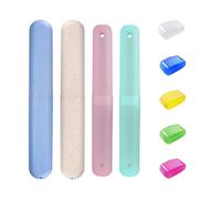 SYEYCW 4 Pezzi Plastica Custodia Spazzolino e 5 Pezzi Copri Protettiva Spazzolino da Denti Testa Coprispazzolino, Colore Custodia Spazzolino, Porta Spazzolino da Viaggio, per Viaggi in Famiglia
