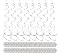 SYEYCW 40 Pezzi Decorazione a Spirale, Spirale da Appendere Soffitto, Decorazioni Pendenti a Spirale, per Festa, Matrimoni, Compleanni, Valentino, Anniversario Decorazione Natalizia (Argento)