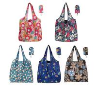 SYEYCW 5 Pezzi Borse Spesa Riutilizzabili, Pacchi Borsa Impermeabile Shopping Bag, Borse Pieghevole Spesa, Borsa Della Spesa Ecologica e Pratica, per Generi Alimentari, Shopping, Viaggi, Campeggio