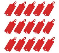 SYEYCW 50 Pezzi Etichette in Plastica Impermeabile, 6.3 x 3.7cm Etichette in plastica riutilizzabili per spedizioni, Trasporto Sigillo per etichettatura e identificazione, per Chiavi, Bagagli, Rosso