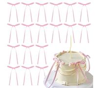 SYEYCW 50 Pezzi Rosa Fiocchi Torta, Topper per Torte con Fiocco, Fiocchetti Nastro Raso, Decorazioni per Torte, per Matrimonio, Addio al Nubilato, Compleanno, Giorno Della Memoria, San Valentino