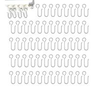 SYEYCW 60 Pezzi Ganci per Tende, Gancio Tenda Metallo Ganci, Ganci in Metallo Plissettati per Tende da Finestra, Argento Ganci per Tende Pesanti, per Finestre, Tende per Porte e Tende da Doccia