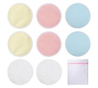 SYEYCW 8 Pezzi Coppette Assorbilatte, Assorbenti Riutilizzabili per l'Allattamento, Coppette Assorbilatte Lavabili, Bambù Coppette Allattamento Lavabili Ultra Assorbenti, con Rete da Bucato