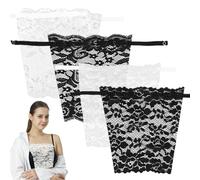 SYEYCW 8 Pezzi Copri Scollatura Donna, Inserti in Pizzo per Top Scollati, Reggiseno Inserto Overlay Modesty Panel Vest, Lady Lace Clip-On Mock Canotta, per Canottiere, Abiti, Signore da Ufficio