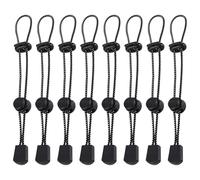 SYEYCW 8 Pezzi Corda Elastica con Fibbia, Corda Elastica Regolabile per Zaino con Fissaggio, Cordino Elastico Supporto Fibbia Zaino, Accessori per Bastoni da Trekking, Escursionismo, Nero