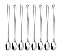 SYEYCW 8 pezzi Cucchiaio da caffè, cucchiaio lungo manico da 19,5 cm, cucchiaino da caffè in acciaio inox, per latte, caffè, espresso, cocktail, cioccolata calda, bevande calde, dessert e gelato