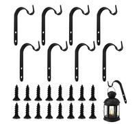 SYEYCW 8 Pezzi Ganci per Cesti Appesi da Esterno, Ganci da Parete in Ferro per Piante, Piccolo Gancio a Staffa per Giardino, per Cesto di Piante, Lanterna, Mangiatoie per Uccelli, Campane a Vento