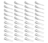 SYEYCW 80 Pezzi Metallo Becchi D'oca per Capelli, 40 Pezzi Becchi per Capelli Singoli, 40 Pezzi Becchi per Capelli Doppio, Argento Professionali Fermagli per Parrucchieri, per Donne e Ragazze