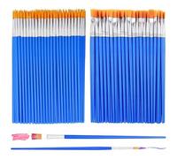 SYEYCW 80 Pezzi Set di Pennelli Pittura, 40 Pennelli Rotondi e 40 Pennelli Piatti, Nylon Professionali Pennelli Spazzola per Dipingere, per Acrilico, Acquerello, Guazzo, Olio, Pittura del Viso