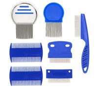 SYEYCW Kit di 7 pettini per pidocchi, micro spirale, di precisione, a doppia faccia, in acciaio inox, impugnatura comoda, facile da pulire, per bambini, adulti, animali domestici, tutti i tipi di