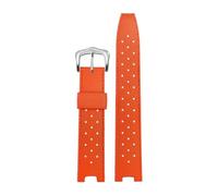 SYFCSEW Cinturino in caucciù compatibile con catene for orologi serie Car-tier Pasha PASHA cinturino for orologio sportivo in silicone concavo maschio femmina 20x10mm 20x12mm 22x15mm(Orange-silver,20m