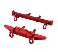 SYFDGDV Parti di aggiornamento RC Compatibile con MN128 1/10 RC Car Upgrade Parts Accessori Paraurti Anteriore E Posteriore in Metallo con Gancio di Traino(Red)