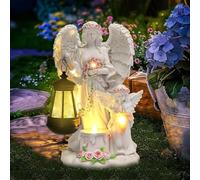 Syfunlv Figure a forma di angelo solare, statuetta con angelo custode, decorazione solare per esterni, resistente alle intemperie, per cimitero, cortile, terrazza (stile 2)