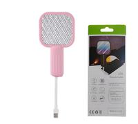 SYFUNLV Scacciamosche elettrico 3500 V, 2 in 1 USB, per interni ed esterni (rosa)