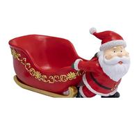 Syglawnd Ciotola di caramelle di Natale, porta caramelle di Natale Simpatico Babbo con ciotola in resina a slitta Chiave decorativa per le vacanze per snack, dessert, dolcetti, noci