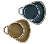 Syglawnd Ciotola per patatine e salse, 2 pezzi Ciotola per frutta in ceramica retrò per patatine e salse con manici Vassoio da portata per colazione, snack, frutta, insalata 8, 1x6, 9 pollici