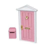 Syglawnd Porta della casa delle Bambole e Mini Cassetta della Posta Porta per mobili in Legno per casa delle Bambole in Scala 1:12 Mobili per la Miniatura Decorazioni per Cassetta Lettere per sc