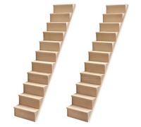 Syglawnd Scala per casa delle Bambole, Scale per casa delle Bambole 2 Pezzi Scala in Legno di Simulazione in Miniatura Senza braccioli per soffitta Accessori Decorativi 1:12 Fai da Te, mobili Mi