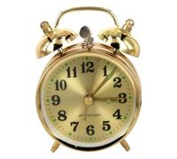 Syglawnd Sveglia meccanica, Orologio meccanico Silenzioso Allarme analogico a carica in oro vintage con maniglia PVC impermeabile e ABS senza batteria per soggiorno, Carica