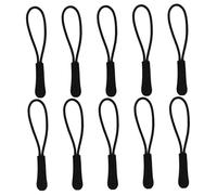 Syglawnd Tiretto Antiscivolo per Cerniera, Cordino in Nylon da 10 Pezzi Tiretto per Cerniera in Gomma Antiscivolo Sostituzione Etichetta di Estensione dell'impugnatura-Nero