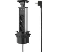 Sygonix SY-4737794 Multipresa verticale a torre Nero, Argento Schuko 1 pz.
