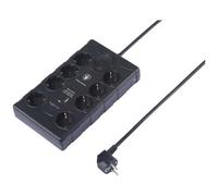 Sygonix SY-4751202 Multipresa con protezione da sovratensioni 8 scomparti Nero