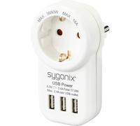 Sygonix SY-4755856 Presa di corrente intermedia con USB Bianco