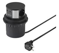Sygonix SY-4780156 Multipresa verticale a torre Nero, Argento Schuko 1 pz.