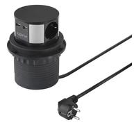 Sygonix SY-4780156 Multipresa verticale a torre Nero, Argento Schuko 1 pz.