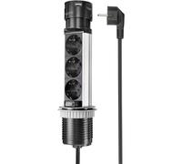 Sygonix SY-4997104 Multipresa verticale a torre Nero, acciaio inox Schuko 1 pz.
