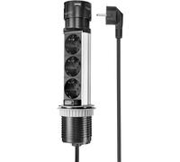 Sygonix SY-4997104 Multipresa verticale a torre Nero, acciaio inox Schuko 1 pz