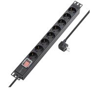 Sygonix SY-5799002 Multipresa per rack 19 8 scomparti Nero Schuko 1 pz.