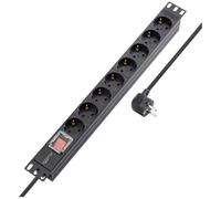 sygonix SY-5799002 Multipresa per Rack 19 8 Scomparti Nero Schuko 1 pz.