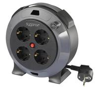 Sygonix SY-5806896 Avvolgicavo 5 m Nero Spina schuko