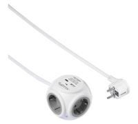 Sygonix SY-5827192 Multipresa a cubo 3 scomparti Bianco, Grigio Schuko 1 pz.