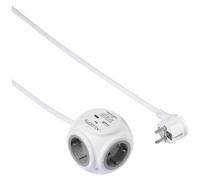 Sygonix SY-5827192 Multipresa a cubo 3 scomparti Bianco, Grigio Schuko 1 pz.