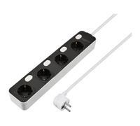 Sygonix SY-6118236 Multipresa con interruttore 4 vie Nero, Bianco Schuko 1 pz.