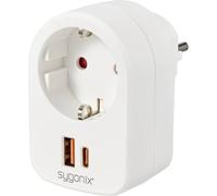 sygonix SY-6713236 Zwischensteckdose con USB Bianco