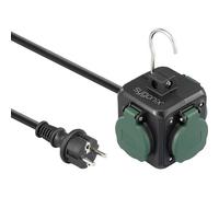 Sygonix SY-6903362 Multipresa a cubo Nero, Verde Schuko 1 pz.
