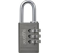 Sygonix SY-6932310 Lucchetto 30 mm 3-Digit Grigio - Titanio Serratura a