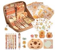 Syhdfxknp Astuccio Capibara Cancelleria Capacità Extra Large Contiene Cose per la Scuola e Capibara Gadget Set Regalo di Cancelleria Multifunzionale per Studenti e Adulti che Lavorano