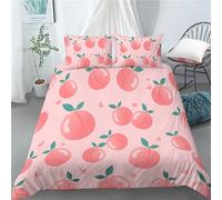 Syhi Qlty Copripiumino una Piazza e Mezza Ragazza Copripiumino Matrimoniale con 2 Federe 50x80 cm, Pesca rosa Set di Biancheria da Letto in 3 Pezzi in Reversibile Stampato V74