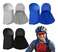Syhood 3 Sottocasco con Maschera per Collo, Cappucci con Teschio di Raffreddamento Cappuccio Traspirante con Coda Cappello di Protezione Collo da Corsa Bici da Sole (Grigio, Blu Reale, Nero)