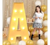 Syibelters Lettera A gigante, 120 cm, con luce a LED, per San Valentino, compleanno, Natale, Capodanno