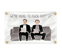 SYII Step Brothers The Interview Flag 0,9 x 1,5 m, bandierine divertenti per dormitorio universitario con 4 occhielli in ottone per esterni e interni