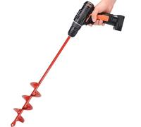 SYITCUN Trapano da giardino, 4 x 42 cm, per trapano, rosso, per avvitatore a batteria, strumento di scavo per piantare